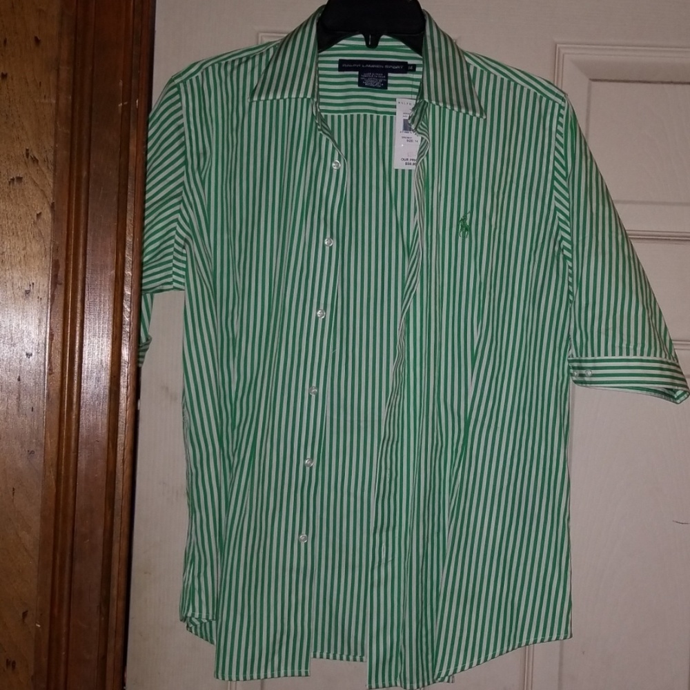 Stripe Women's Green and White Polo Shirt